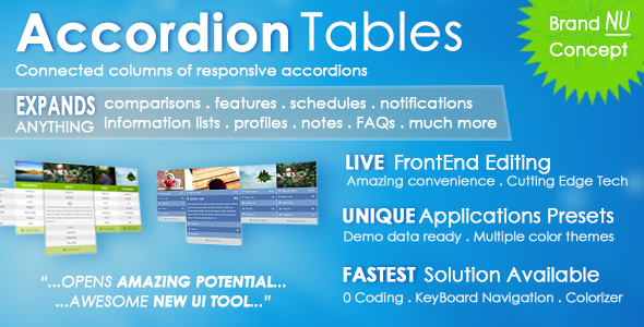 Accordion Tables, FAQs, Columns, and More - CodeCanyon Item for Sale