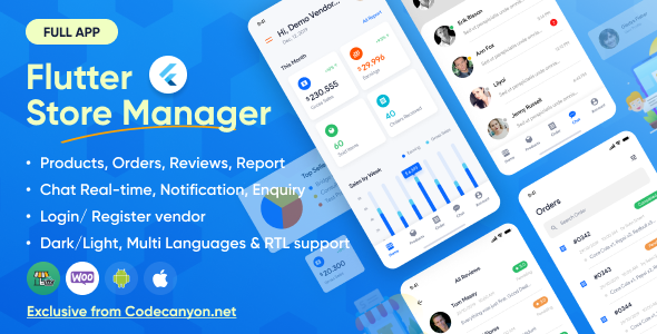 flutter store manager app for vendors wordpress & woocommerce