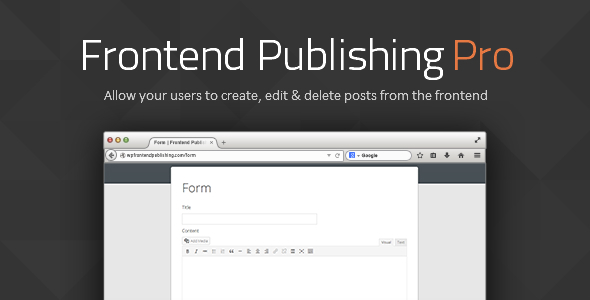 frontend publishing pro wordpress post submission plugin