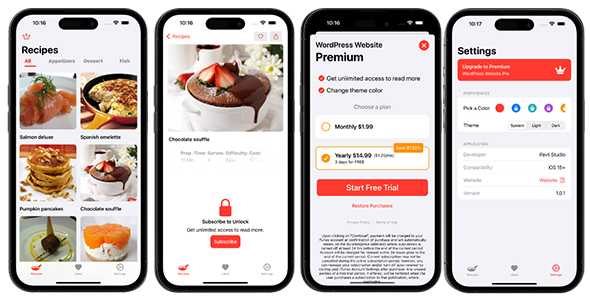 recipe ios wordpress app swiftui full application