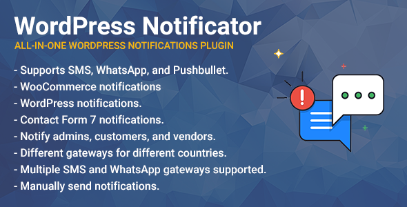 wordpress notificator: sms, whatsapp, and pushbullet notifications