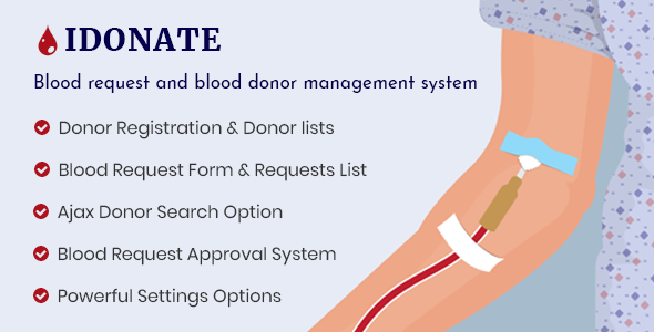 idonatepro blood donation, request and donor management wordpress plugin
